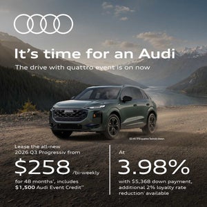 Audi Q3 from $258 bi-weekly at 3.98%